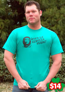 Che Guevara Viva La Cerveza Verde T-shirt